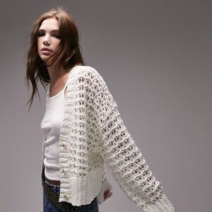 Topshop Cream Knit Cardigan